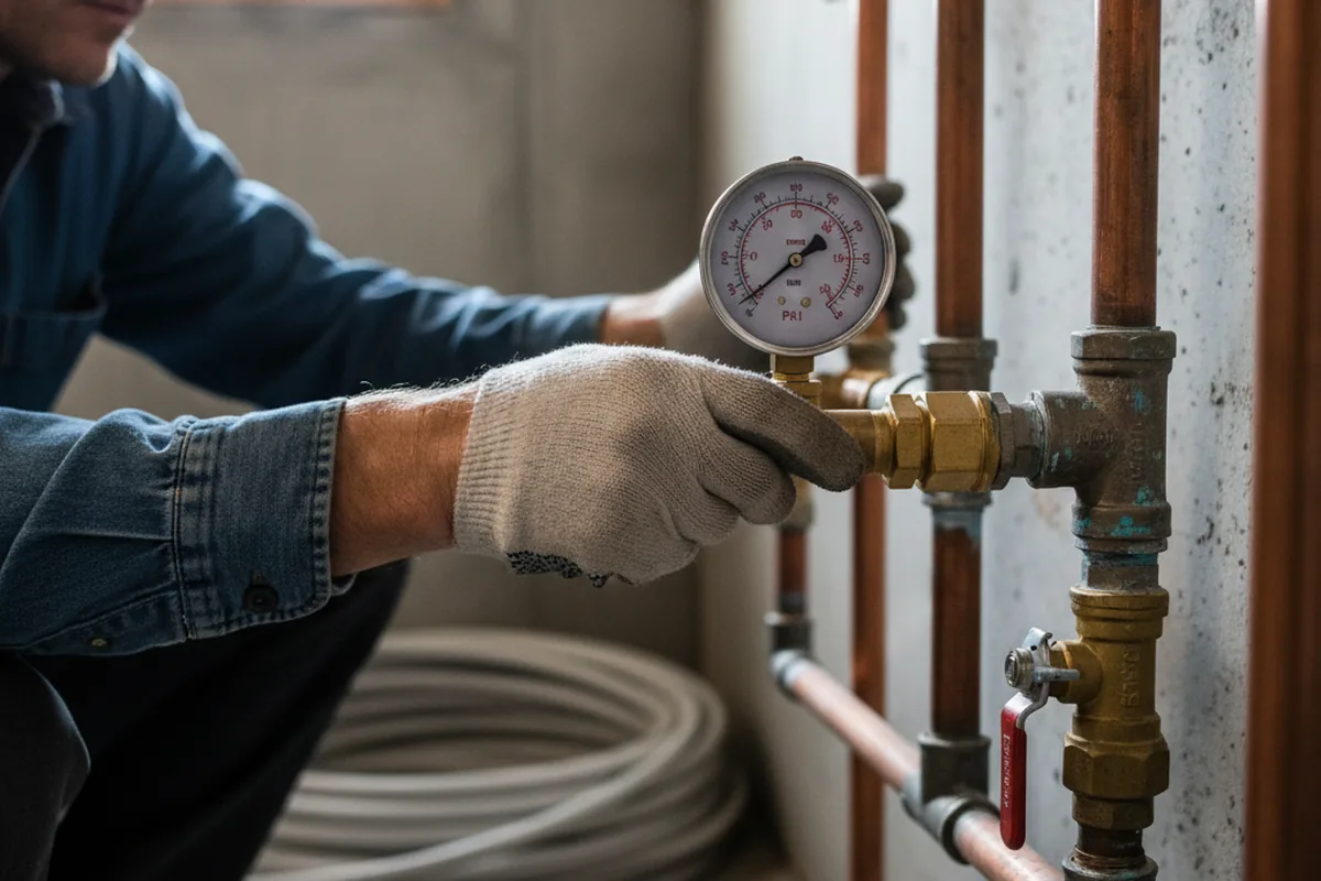Pressure testing a repaired line during Water Line Repair in Mount Juliet